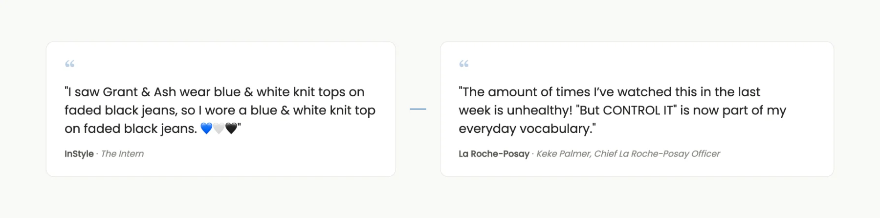 Two comments side by side. At InStyle: